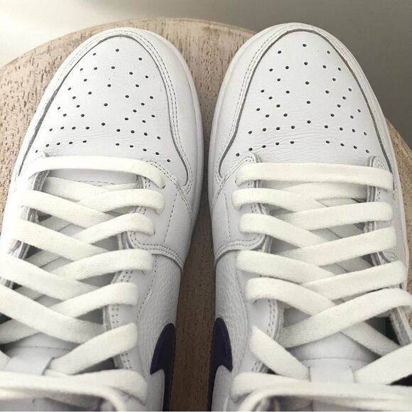 Nike Jordan 1 Purple High Top Leather Sneakers Size 11.5 - Picture 8 of 13